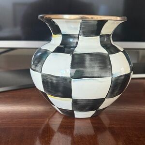 Black and White Checkered Vase